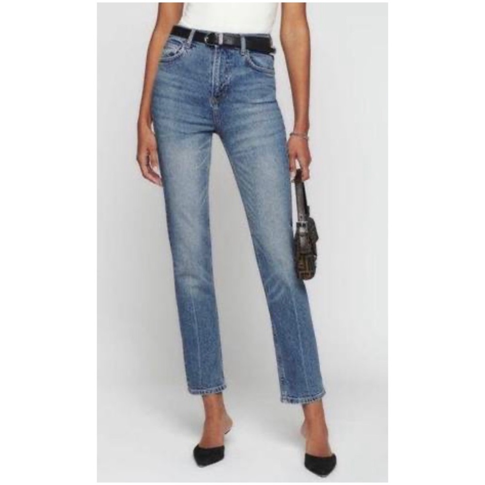 Reformation Women’s Sz 25 Ultra High Rise Straight Jeans Liza  Denim Ankle